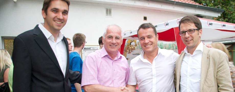 Timo Horst, Uwe Merz, Jens Guth und SPD Geschäftsführer Leon Giegerich (von links).