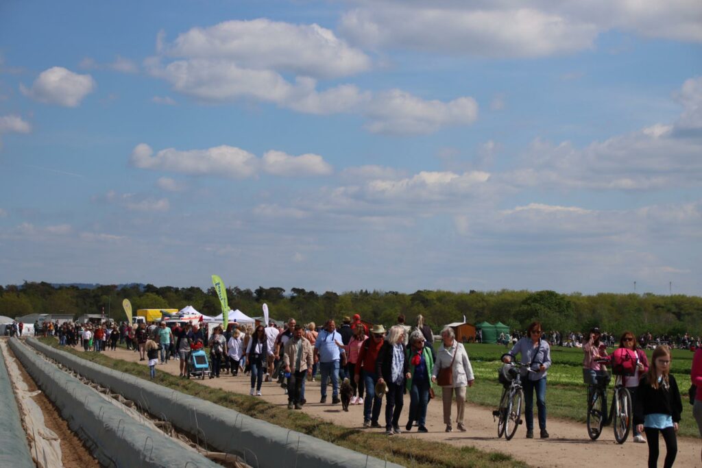 Auf der 4,4 Kilometer langen Strecke zwischen Bürstadt und Lampertheim waren tausende Wanderer aus nah und fern unterwegs. Foto: Hannelore Nowacki
